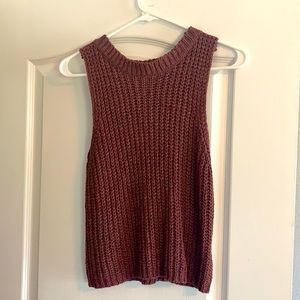 Plum knitted tank